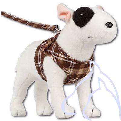 Harnais chiens Comfy Scottish S 34-38 cm, écossais marron