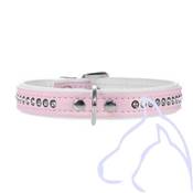 Collier Simili Cuir chien strass 1 rangée Fashion XS 16-20 cm/14 mm, rose c