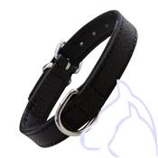 Collier Cuir LEATHER Drymilled 34-41 x 2.0 cm, noir