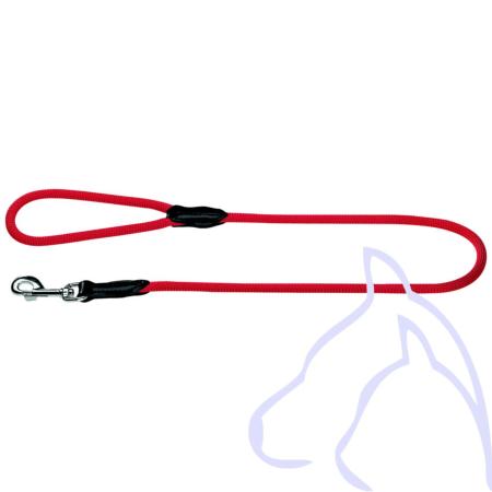 Laisse chiens Nylon & Cuir ronde Freestyle, 110 x 0.8 cm, rouge