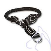 Collier Étrangleur Nylon rond + anneau Blackreflect 50 x 1.2 cm, noir