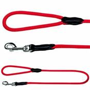 Laisse chiens Nylon & Cuir ronde Freestyle, 110 x 1.0 cm, rouge