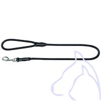 Laisse chiens Nylon & Cuir ronde Freestyle, 110 x 0.8 cm, noir