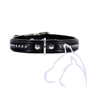 Collier Simili Cuir chien strass 1 rangée Fashion S 28-33.5 cm/13 mm, noir