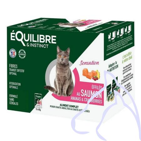 BOITE Sachet pour chats Sensation au Saumon, ananas & cranberries BOITE 12X85 gr