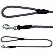 Laisse chiens Nylon & Cuir ronde Freestyle, 110 x 0.8 cm, gris