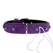 Collier chien doublé & bijoux riveté Softie kairo 51-58cm/ 35mm, violet