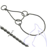 Collier Semi-étrangleur Acier rond Peau de Serpent Taille 50 x 0,5 cm Anthracite