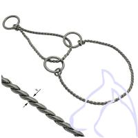 Collier Semi-étrangleur Acier rond Peau de Serpent Taille 50 x 0,5 cm Anthracite