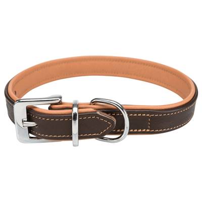 Active collier Comfort, en cuir M: 37–44 cm/25 mm, brun/brun clair