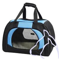 Sac de Transport petits chiens et chats 48 x 29 x 31 cm, bleu/noir