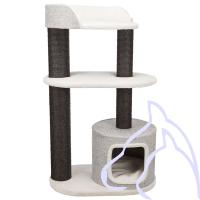 Arbre à chat XXL Cara, 3 étages 128 cm, taupe