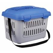 Box de transport Midi-Capri, lapin nain, en plast. 44 × 33 × 32 cm, 1,1 kg, gris