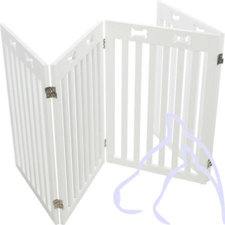 Barrière pour chiens, en MDF, 4 pièces 60–160 × 75 cm, blanc