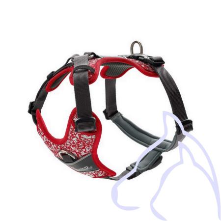 Harnais chiens Divo Reflect Doublé Taille XS, C 19-32 V 34-47 cm, rouge/gris