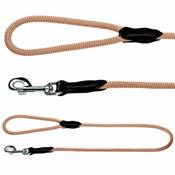 Laisse chiens Nylon & Cuir ronde Freestyle, 110 x 0.8 cm, beige