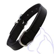 Collier Cuir LEATHER Drymilled 26-31 x 1.5 cm, noir