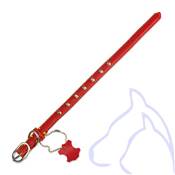 Collier pour Chiens Cuir Riveté 35.5-45.5 x 2.5 cm, rouge