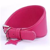 Collier Cuir chiens de petite race avec un  tour de cou 22-26 cm, rose