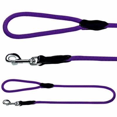 Laisse chiens Nylon & Cuir ronde Freestyle, 110 x 0.8 cm, violet